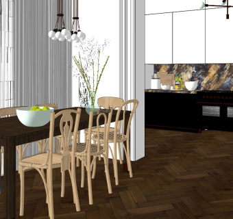 828 现代轻奢厨房餐厅